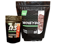 Эффектный Рост: Протеин Whey 80 Muscle Grow вкус альпийский шоколад 2 кг TNT Nutrition + Омега 3