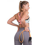 Еспандер трубчастий для фітнесу з карабіном DOUBLE CUBE DT-1002C-15LB навантаження 7кг, фото 6