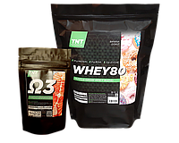 Мощь Роста: Протеин Whey 80 Muscle Grow вкус банановый пончик 2 кг TNT Nutrition + Омега 3 Complex