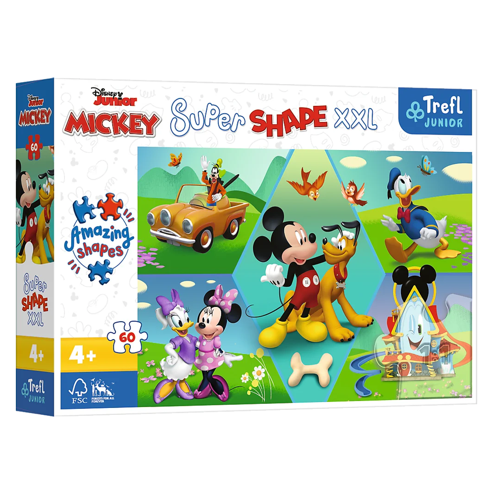 Пазл XXL Супер форми "Завжди весело з Міккі. Міккі-Маус", 60 елементів Trefl (5900511500141)