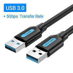 USB кабель USB на тато-тато Vention Extension Data Cable (0.5m, 5 Gbit/s, USB 3.0, 2A). Black