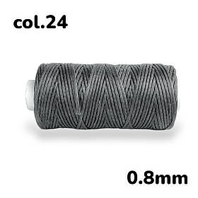 Нитка плоска вощена для ручного шиття по шкірі 0,8мм 50м колір темно-сірий №24