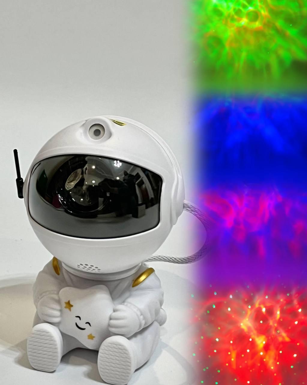 Нічник-проектор астронавт з ефектом зоряного неба / Нічник з пультом (8 режимів) / Космонавт з зіркою