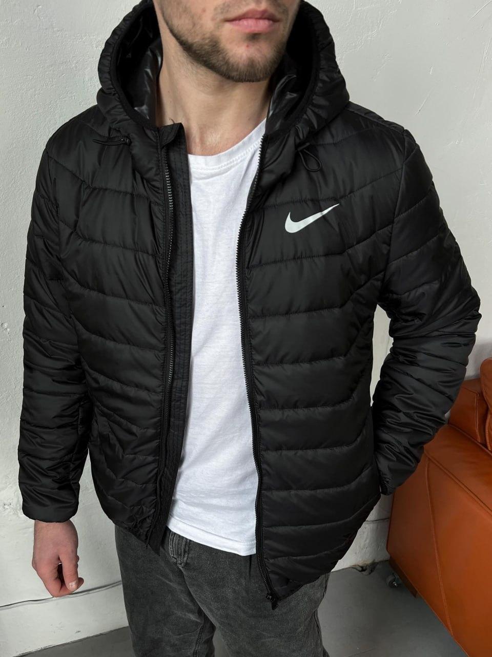 Чоловича коротка куртка Nike чорна, Молодіжна спортивна куртка Найк