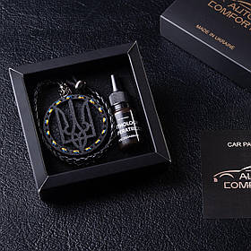 Ароматизатор в машину ГЕРБ УКРАЇНИ, подарунок до дня захисника України