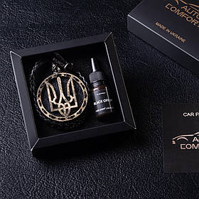 Ароматизатор в машину ГЕРБ УКРАЇНИ, піксель, подарунок до дня захисника України