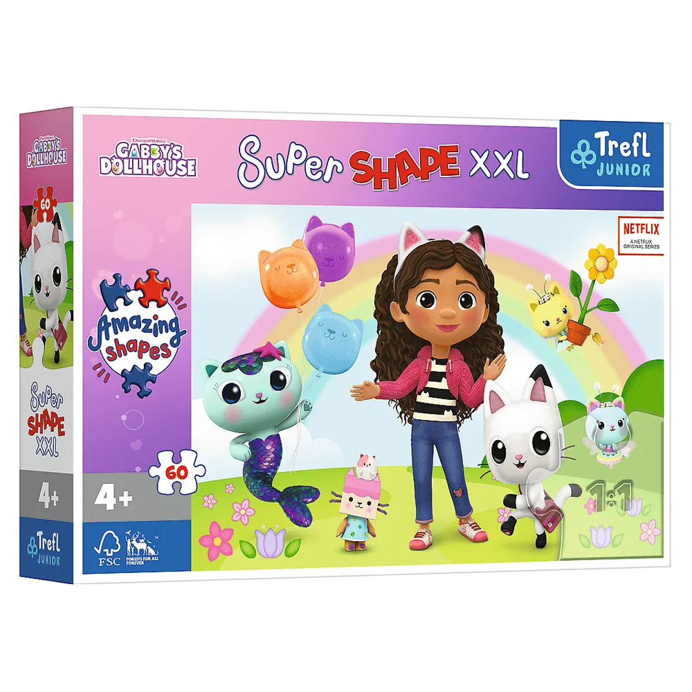 Пазл XXL Супер форми "Друзі Габбі. Ляльковий будиночок Габбі", 60 елементів Trefl (5900511500394)