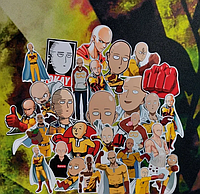 Наклейки на телефон, карту, One-Punch Man, Ванпанчмен, стікери стікербомбінг 10шт
