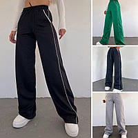 Женские базовые стильные спортивные брюки с кантом Арт. 1276А250 42/44 Черный