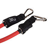 Еспандер трубчастий для фітнесу з карабіном DOUBLE CUBE DT-1002C-30LB навантаження 13.5кг, фото 3