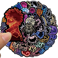 Наклейки неонові на телефон банківську карту, мікс аніме, графіті стікери 10шт