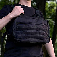 Тактична сумка нагрудна бронежилет X-TACTICAL 50451 чорна