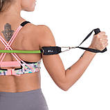 Еспандер трубчастий для фітнесу з карабіном DOUBLE CUBE DT-1002C-40LB навантаження 18кг, фото 5
