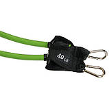 Еспандер трубчастий для фітнесу з карабіном DOUBLE CUBE DT-1002C-40LB навантаження 18кг, фото 4