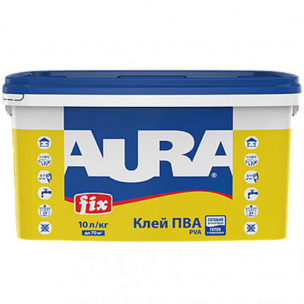 Aura Fix PVA, клей ПВА будівельний універсальний, 10л, фото 2