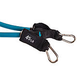 Еспандер трубчастий для фітнесу з карабіном DOUBLE CUBE DT-1002C-45LB навантаження 21кг, фото 3