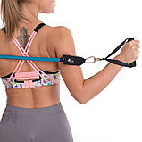 Еспандер трубчастий для фітнесу з карабіном DOUBLE CUBE DT-1002C-45LB навантаження 21кг, фото 6