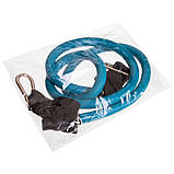 Еспандер трубчастий для фітнесу з карабіном DOUBLE CUBE DT-1002C-45LB навантаження 21кг, фото 5