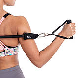 Еспандер трубчастий для фітнесу з карабіном DOUBLE CUBE DT-1002C-50LB навантаження 23кг, фото 7