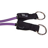 Еспандер трубчастий для фітнесу з кільцем DOUBLE CUBE DT-1002R-10LB навантаження 4,5 кг, фото 4