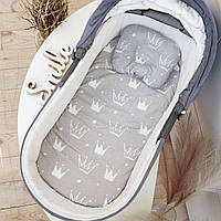 Набор в детскую коляску для новорожденного 2в1 непромокаемая простынь на резинке ортопедическая подушка