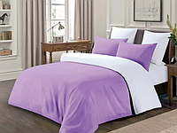 Постельное белье из полисатина Евро Фиолетово-белый, Комплект постельного белья SHOP
