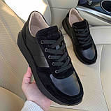 Кросівки жіночі шкіряні чорні /23512/ 38р, фото 2