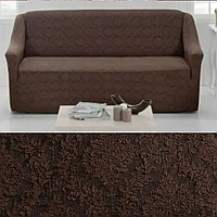 Чохли для диванів без спідниці натяжні, жакардові чохли на диван стильні  універсальна накидка Шоколад