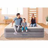 Надувне двоспальне ліжко Intex 64164 NP Бежевий (152-203-51см) з вбудованим електричним насосом, фото 3