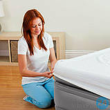 Надувне двоспальне ліжко Intex 64164 NP Бежевий (152-203-51см) з вбудованим електричним насосом, фото 5