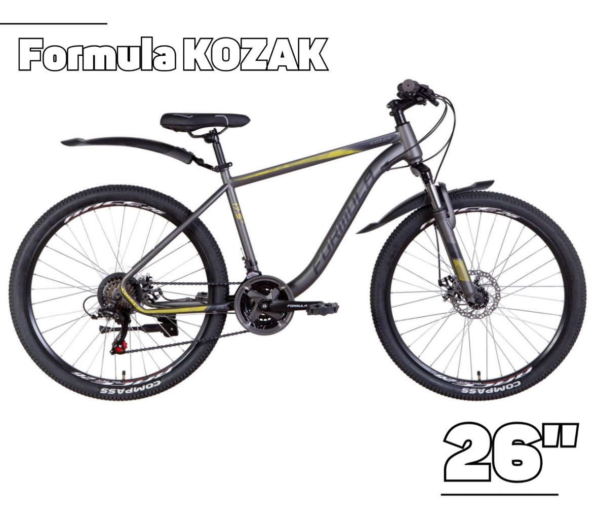 Гірський велосипед Formula KOZAK AM DD 26" для підлітків і дорослих, велосипеди з рамою 17,5 дюйма