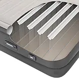 Надувне двоспальне ліжко Intex 64926 ND Сірий (203x152x46 см) з вбудованим електричним насосом, фото 4