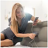 Надувне двоспальне ліжко Intex 64926 ND Сірий (203x152x46 см) з вбудованим електричним насосом, фото 5