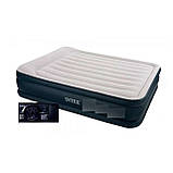 Надувне двоспальне ліжко (з підголовником, з вбудованим насосом, розмір 203х152х42см) Intex 64136 NP, фото 3