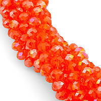 Бусины Swarovski огранка рондель, размер 6х4,8мм, 40см (+-85шт.), цвет Оранжевый АВ прозрачный