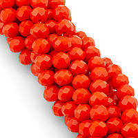 Бусины Swarovski огранка рондель, размер 6х4,8мм, 40см (+-85шт.), цвет Оранжевый непрозрачный