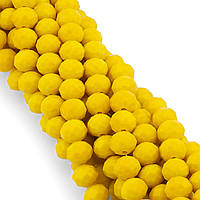 Бусины Swarovski огранка рондель, размер 6х4,8мм, 40см (+-85шт.), цвет Желтый непрозрачный