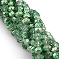 Бусины Swarovski огранка рондель, размер 6х4,8мм, 40см (+-85шт.), цвет Оливково-зеленый полупрозрачный