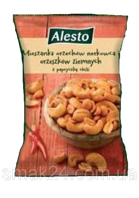 Горіховий мікс кешью та арахісу з перцем чилі Alesto Mieszanka z papryczka chilli 200г Польща