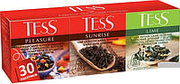 Набор чая TESS Pleasure + Sunrise + Lime 30 пакетиков