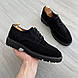 Чорні замшеві туфлі на грубій підошві 40 - 45 розмір, фото 3