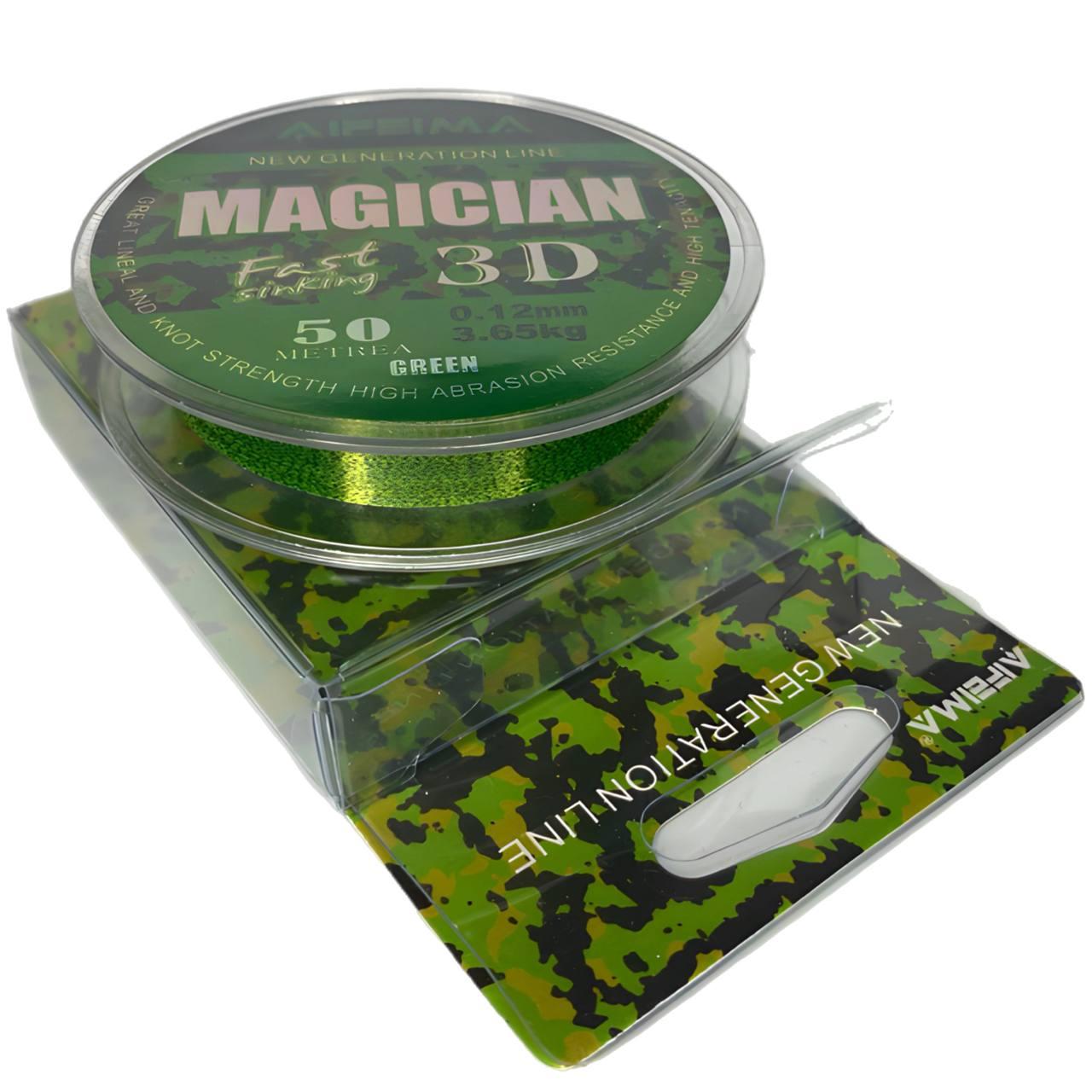 Волосінь невидима швидко тоне Feima 3D Magician Green 0.12 mm/3.65kg 50m