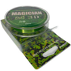 Волосінь невидима швидко тоне Feima 3D Magician Green 0.12 mm/3.65kg 50m
