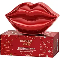 Патчи для губ с экстрактом вишни Bioaqua Cherry Collagen Moisturizing Essence Lip Film 20 шт