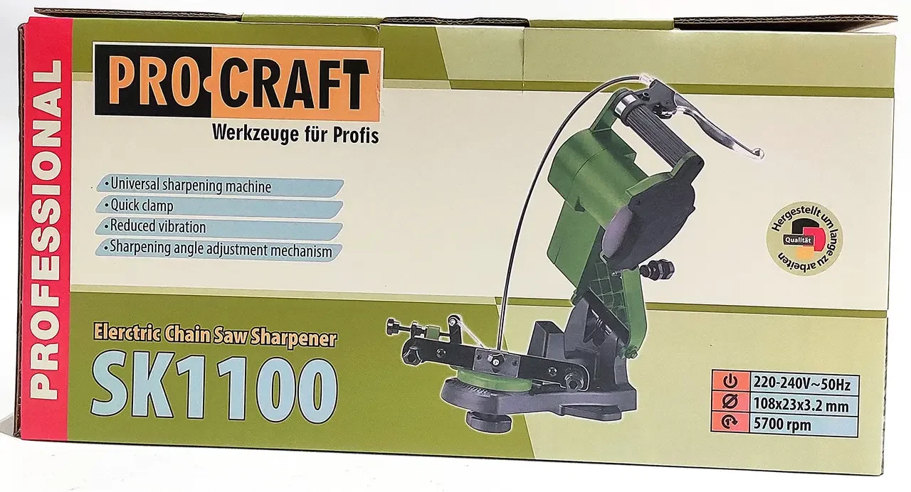 Заточка для цепи Procraft SK1100 85 Вт (220 В,5700 об/мин, 108х23х3,2 мм) Точильный станок для цепи бензопил - фото 10 - id-p2140792462