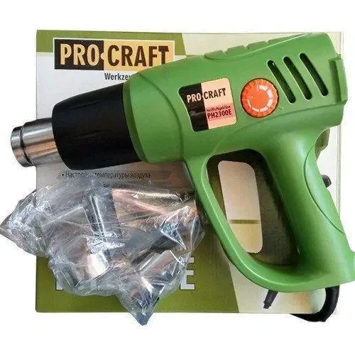 Фен строительный Procraft PH2300E мощность 2.3кВт(500/650л/мин, 70-300/70-600 °C)Фен промышленный, термовоздух - фото 8 - id-p2140792491