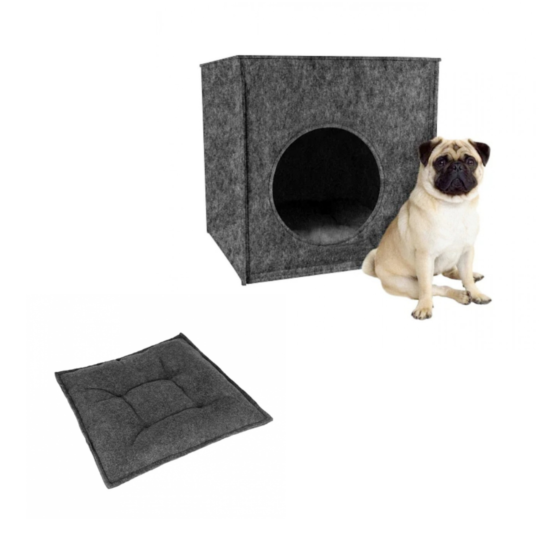 Будиночки та спальні місця для собак з повсті Кубик для маленьких та середніх порід собак