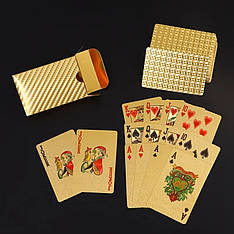Золоті гральні карти для покеру пластикові 54 шт.