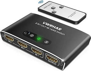 Розгалужувач HDMI VWRHAR HW-006. 3-портовий перемикач HDMI 4K 3D 1080P HDR с PS5 PS4 Xbox