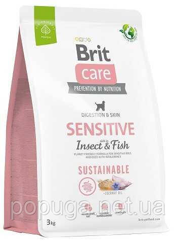 Сухий корм для дорослих собак усіх порід Brit Care Dog Insect Fish 12 кг (насічені та риба)